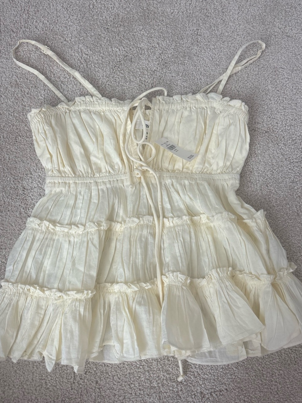 Baby yellow Tiered Spaghetti Strap Top